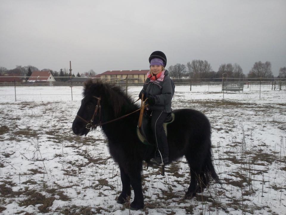 Ponyreiten im Winter